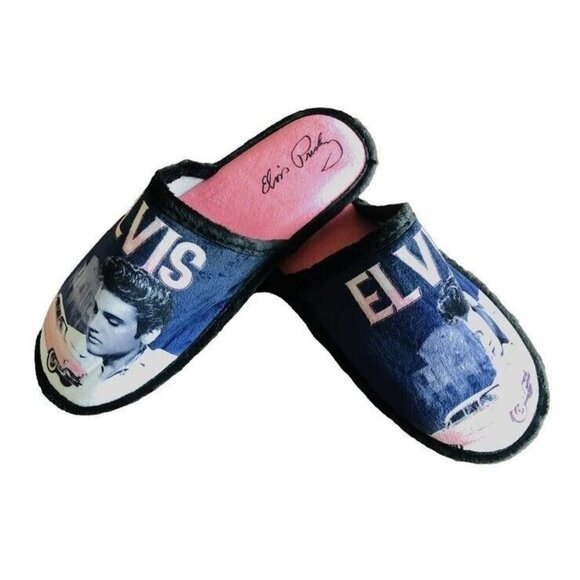 Elvis Presley Slippers New Pink Cadillac One Size Fits Most Night Slip On Shoes - Picture 2 of 3